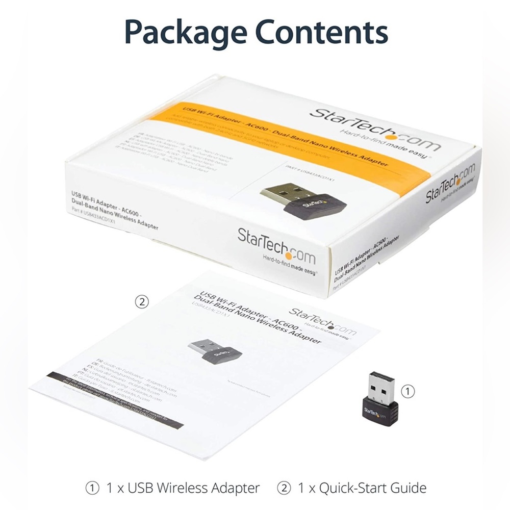 StarTech.com Wireless USB WiFi Adapter - Dual Band AC600 Laptop Adapter